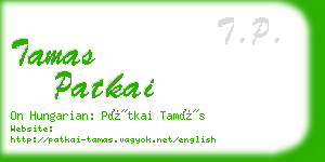 tamas patkai business card